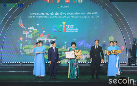 Secoin vinh dự được công nhận Top 10 Doanh nghiệp bền vững năm 2023 trong lĩnh vực sản xuất